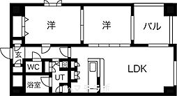 グランデージ泉 6階2LDKの間取り