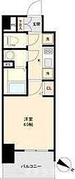 アステリ鶴舞トゥリア 4階1Kの間取り