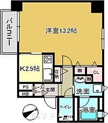 La　casa　alba　due 8階1Kの間取り