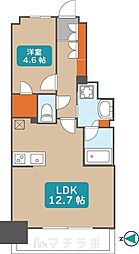 プレサンス名駅南ブリエ 6階1LDKの間取り