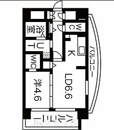 シェソワ東桜 6階1LDKの間取り