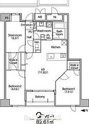 グラン・アベニュー 栄 11階2SLDKの間取り
