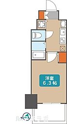 プレサンス金山グリーンパークス 8階ワンルームの間取り