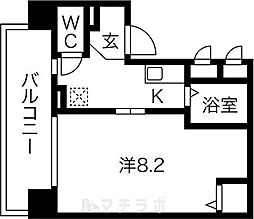 名古屋市営鶴舞線 浅間町駅 徒歩4分の賃貸マンション 7階1Kの間取り