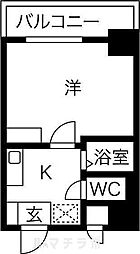 ヒルズ千種 5階1Kの間取り