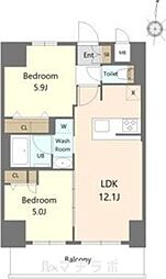 S-RESIDENCE高岳ardent 2LDKの間取図画像