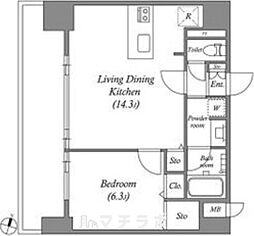 ファーストレジデンス栄 1LDKの間取図画像