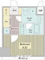 レジディア高岳 1Kの間取図画像