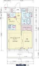 プレサンス太閤通ファシール 1LDKの間取図画像
