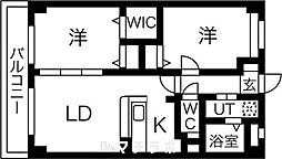 紅雲 2LDKの間取図画像