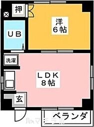 エクセル名商 1LDKの間取図画像