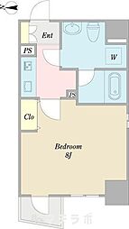 アクアヒルズ 1Kの間取図画像