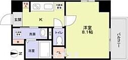 P-SQUAREShumoku3 1Kの間取図画像