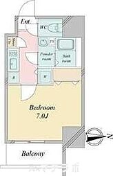 エスプレイス鶴舞ガーデンテラス 1Kの間取図画像