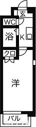 ジュネス藤原 1Kの間取図画像