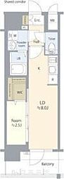 エスリード ザ・レガリア新栄ALTAIER 1LDKの間取図画像