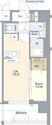 名古屋市北区若葉通1丁目マンション 1LDKの間取図画像