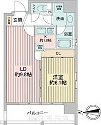 レインボーピア記念橋 1LDKの間取図画像