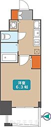 プレサンスサカエリバースタイル ワンルームの間取図画像
