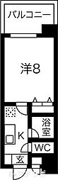 ベル池下 1Kの間取図画像