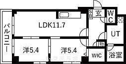 フィーブルサカエ 2LDKの間取図画像