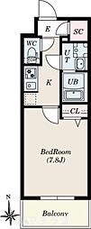 S-RESIDENCE尾頭橋beaute 1Kの間取図画像