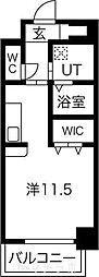 カゾーネアッソ ワンルームの間取図画像
