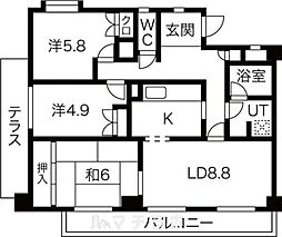ガーデンハウス御器所 3LDKの間取図画像