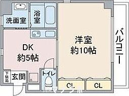 泉2000 1DKの間取図画像