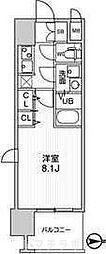ラドゥセール黒川2 1Kの間取図画像