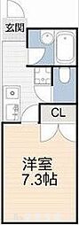 LAPIAS吹上 1Kの間取図画像