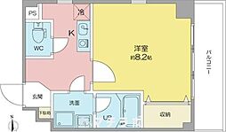 カーサ千種A 1Kの間取図画像
