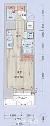 ライジングコート名古屋駅南 ワンルームの間取図画像