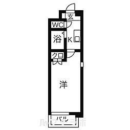 ジュネス藤原 1Kの間取図画像