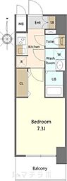 S-RESIDENCE亀島駅前ascent 1Kの間取図画像