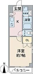 アールズタワー池下西 1Kの間取図画像