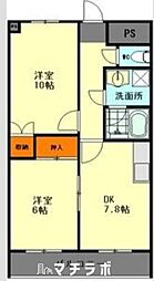 イエローハウス栄 2DKの間取図画像