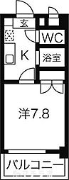 シャンポール大須 1Kの間取図画像