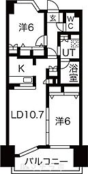 ヴィラエーデル大須 2LDKの間取図画像