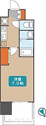 エステムコート名古屋鶴舞シエル 1Kの間取図画像