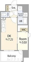 エスリード泉外堀通 1DKの間取図画像