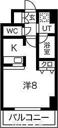 プルミエ志賀本通 ワンルームの間取図画像