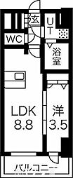 ファステート東別院シュプール 1LDKの間取図画像