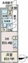 クレストタップ大曽根 1DKの間取図画像