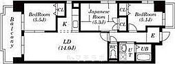 ユーハウス鶴舞2 3LDKの間取図画像
