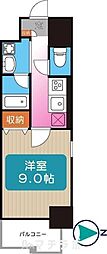 トレヴィ高岳 1Kの間取図画像