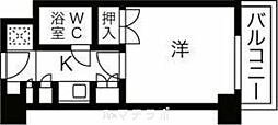 カルム亀島 1Kの間取図画像