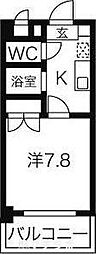 シャンポール大須 1Kの間取図画像