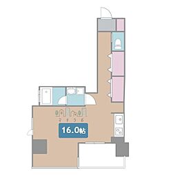 カスタリア伏見 ワンルームの間取図画像