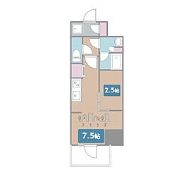 ルネフラッツ庄内通駅前 1DKの間取図画像